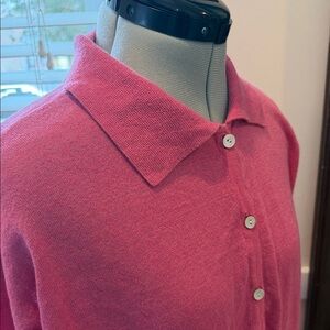 Tuckernuck Pink collared Sweater size medium large